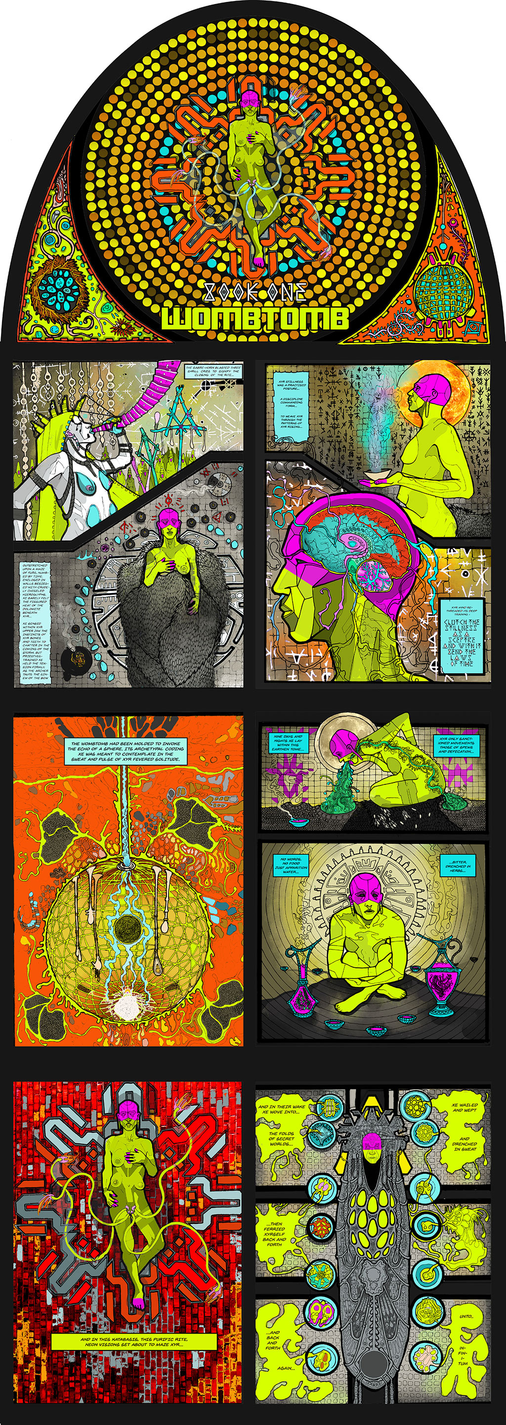 Gebärgrab, Zeichnung für die Glasmalerei eines Fensters, 2019 © [M] Dudeck