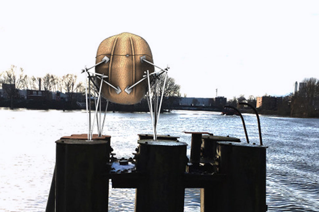 Bienenstock auf Dalben, Grafische Montage © AnneMarie Maes